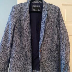 Light blue JCrew jacket. Cute w sleeves rolled up or not. Stand up collar or not